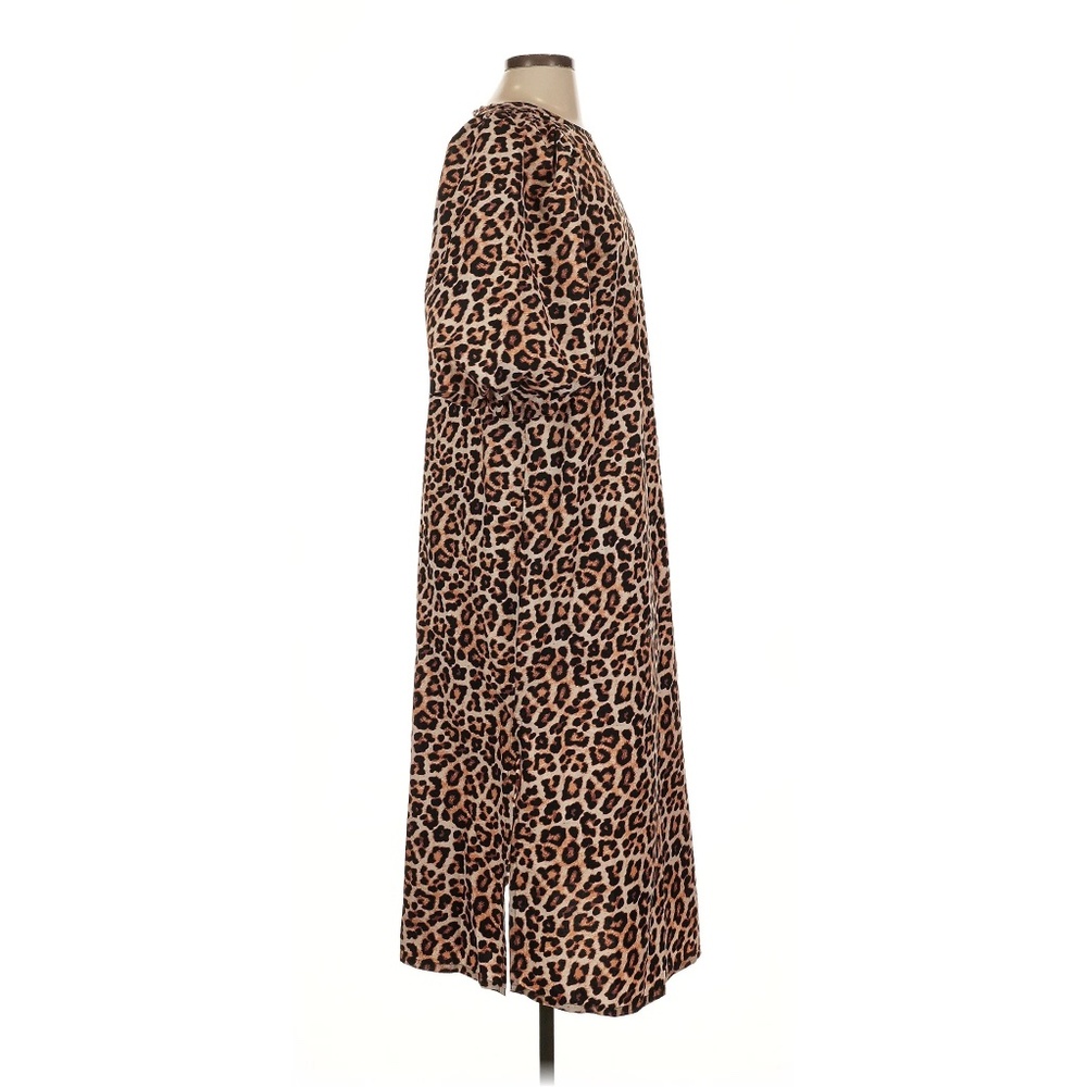 Leopard Print Puff Sleeve Midi Dress - Picture 4 of 5